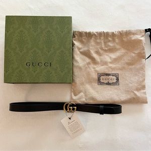 Gucci Thin Black Belt